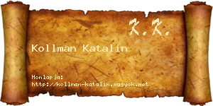 Kollman Katalin névjegykártya